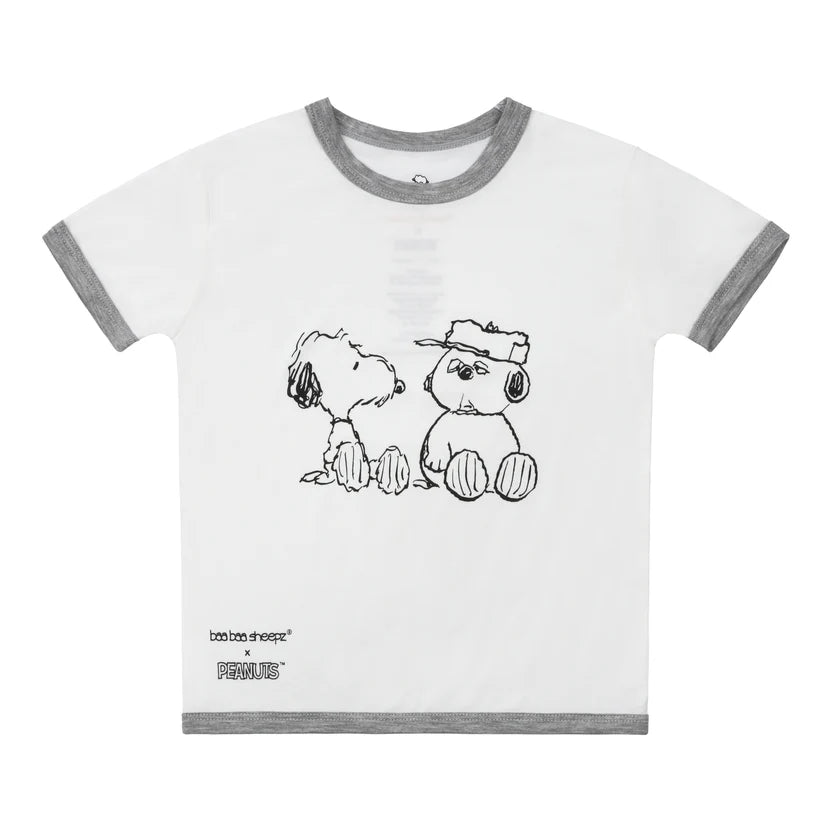Baabaasheepz X Snoopy Short Sleeve Shirt S31 White + Pants S31 White