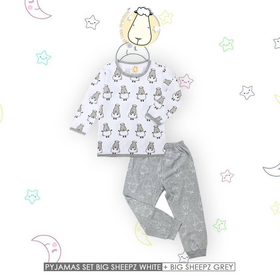BBS Pyjamas Set White Big Sheepz + Grey Big Sheepz