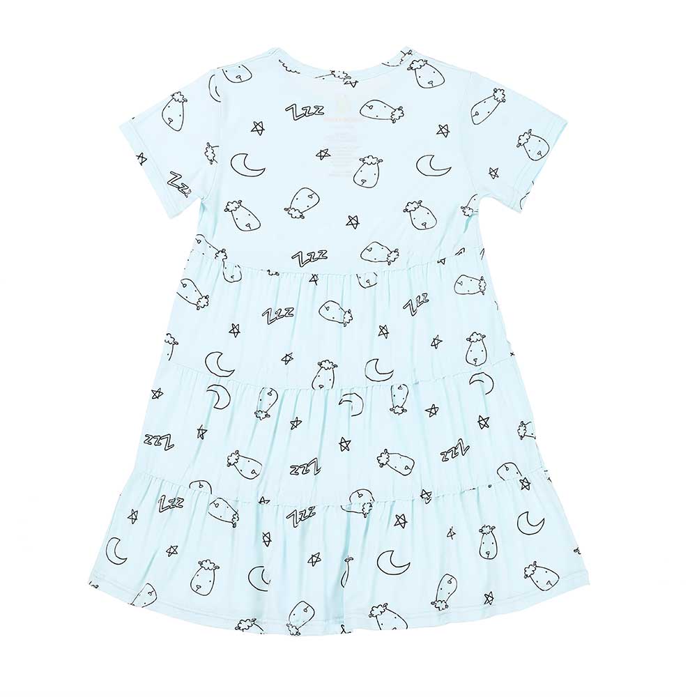 BBS Tiered Dress Sweet Dreams Baa Baa Blue Kids 3–8 Years