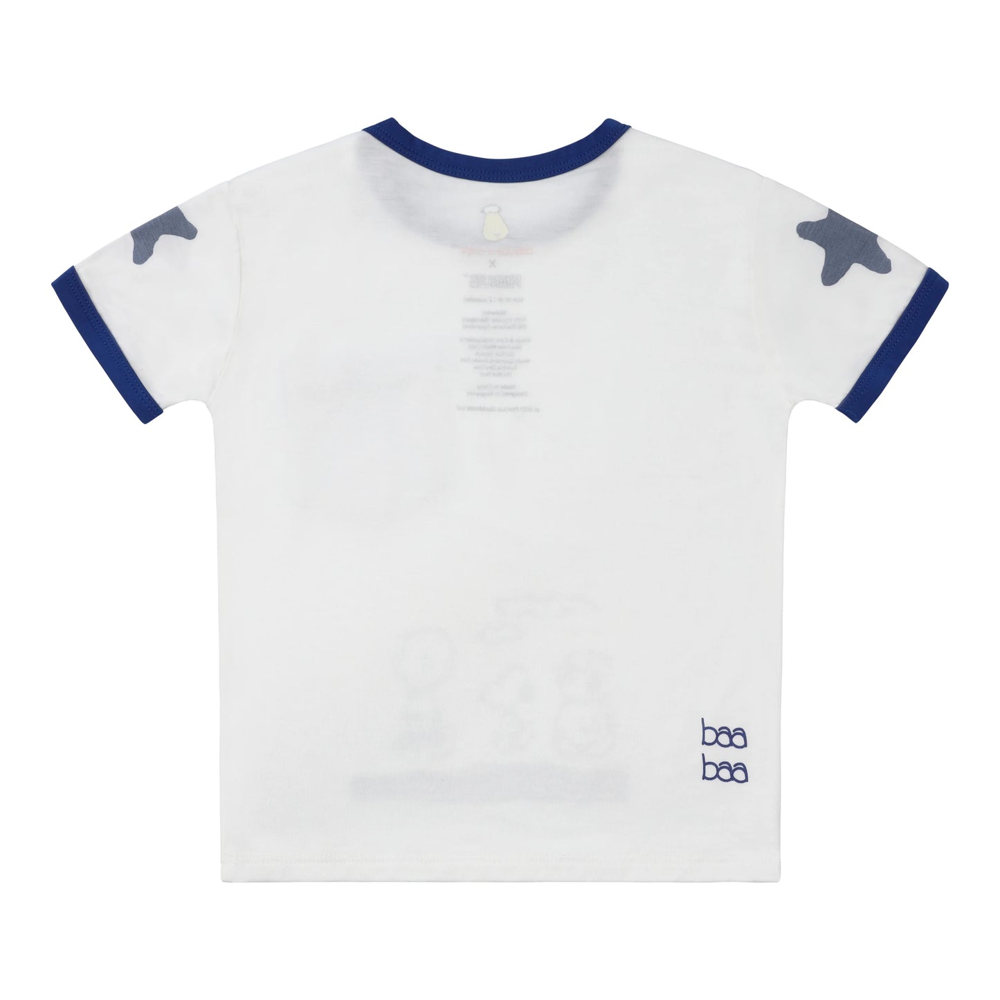 Baabaasheepz X Snoopy Short Sleeve Shirt S32 White + Pants S32 Blue
