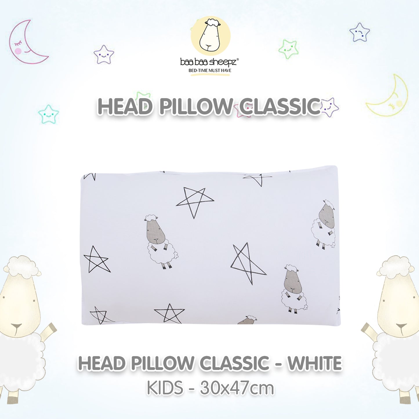 BBS Head Pillow Big Star Sheepz White