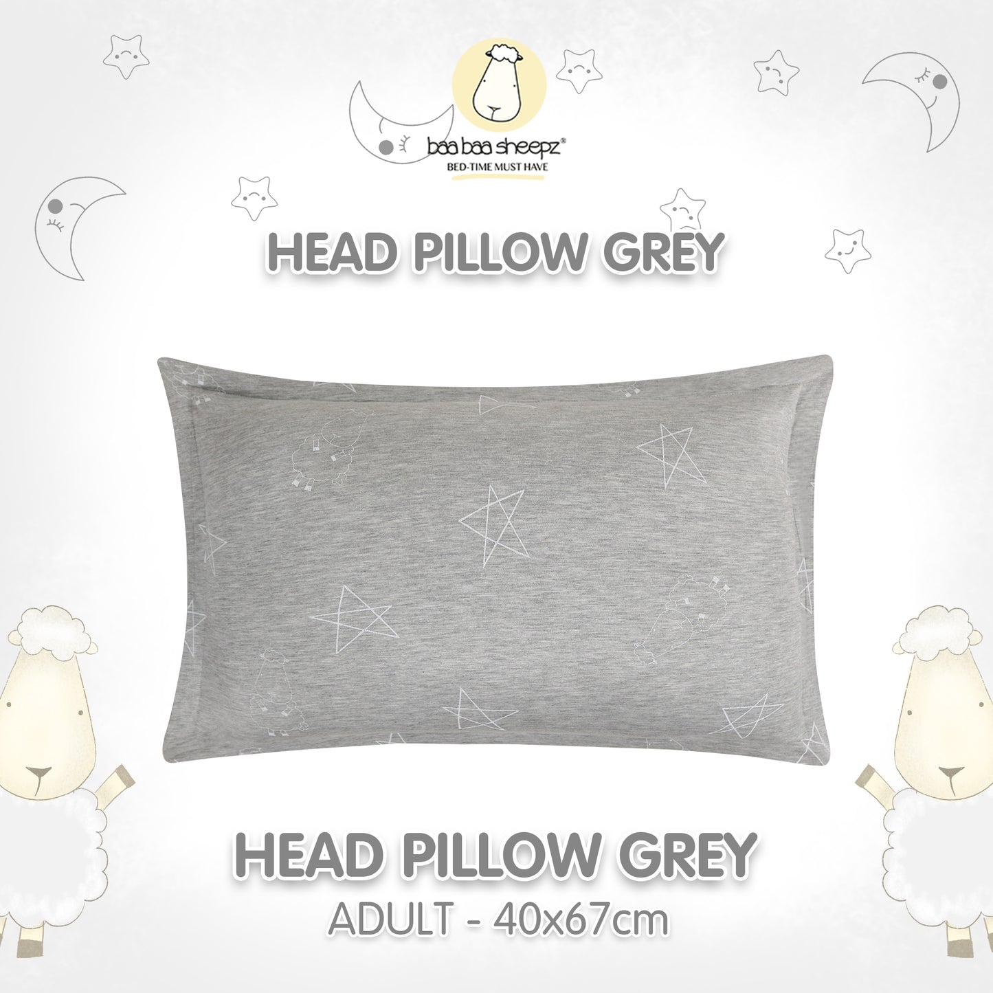 BBS Head Pillow Big Star Sheepz Grey