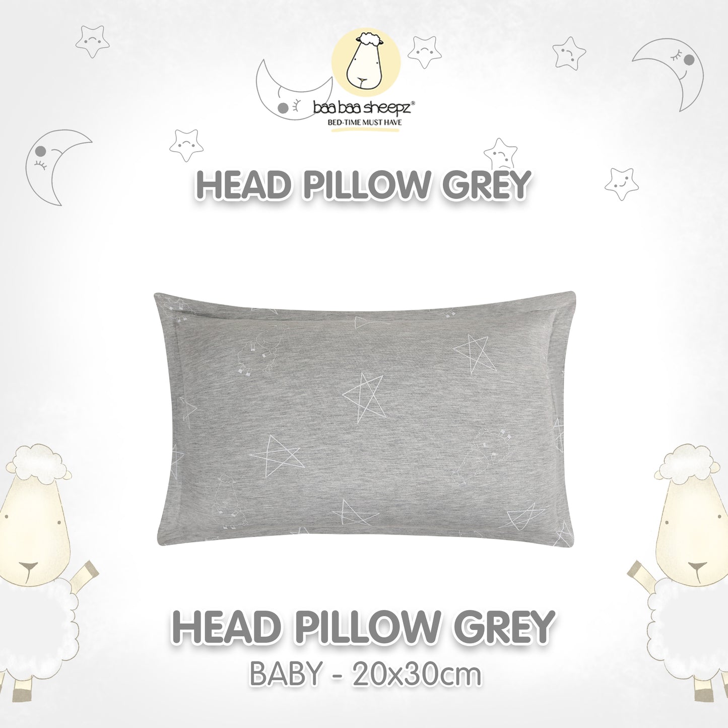 BBS Head Pillow Big Star Sheepz Grey