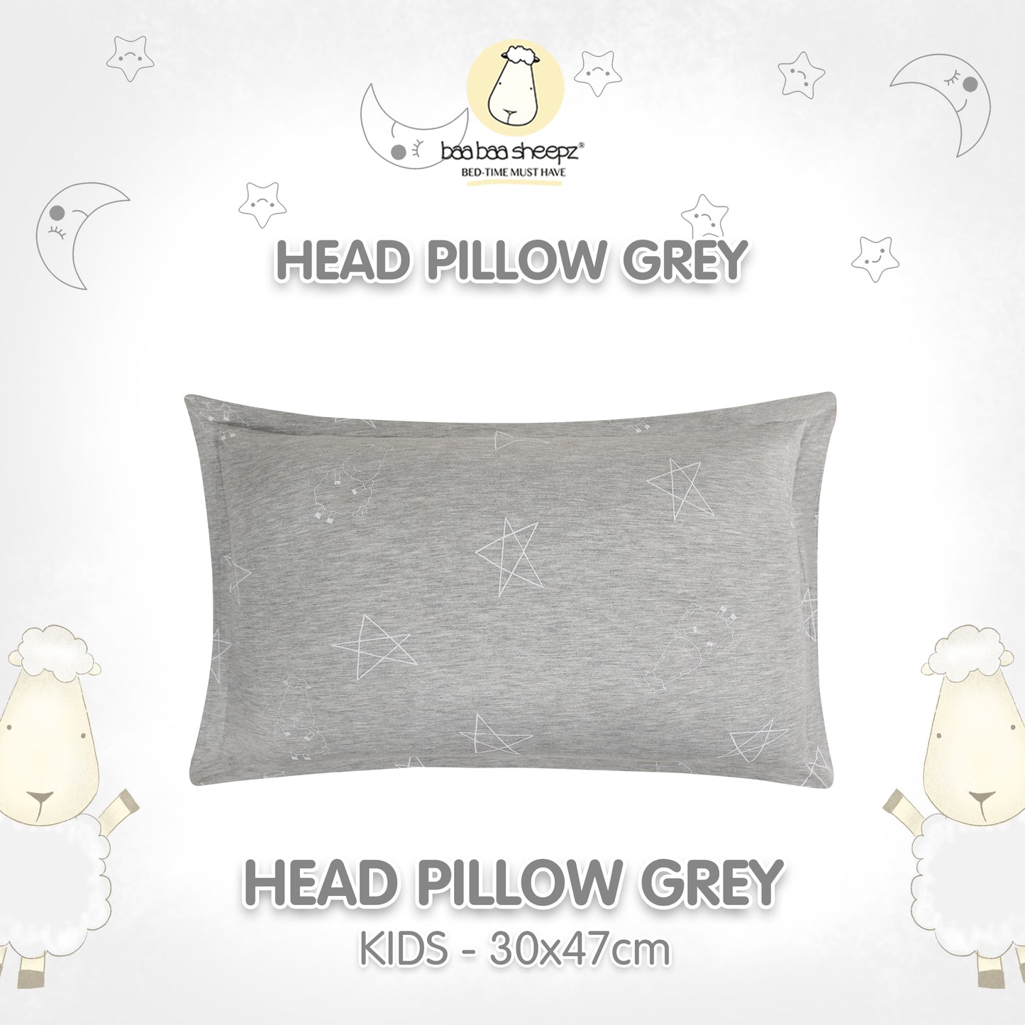 BBS Head Pillow Big Star Sheepz Grey