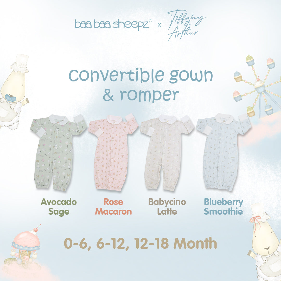 BBS  Convertible Gown & Romper Chef Baa Baa 0-6 Months