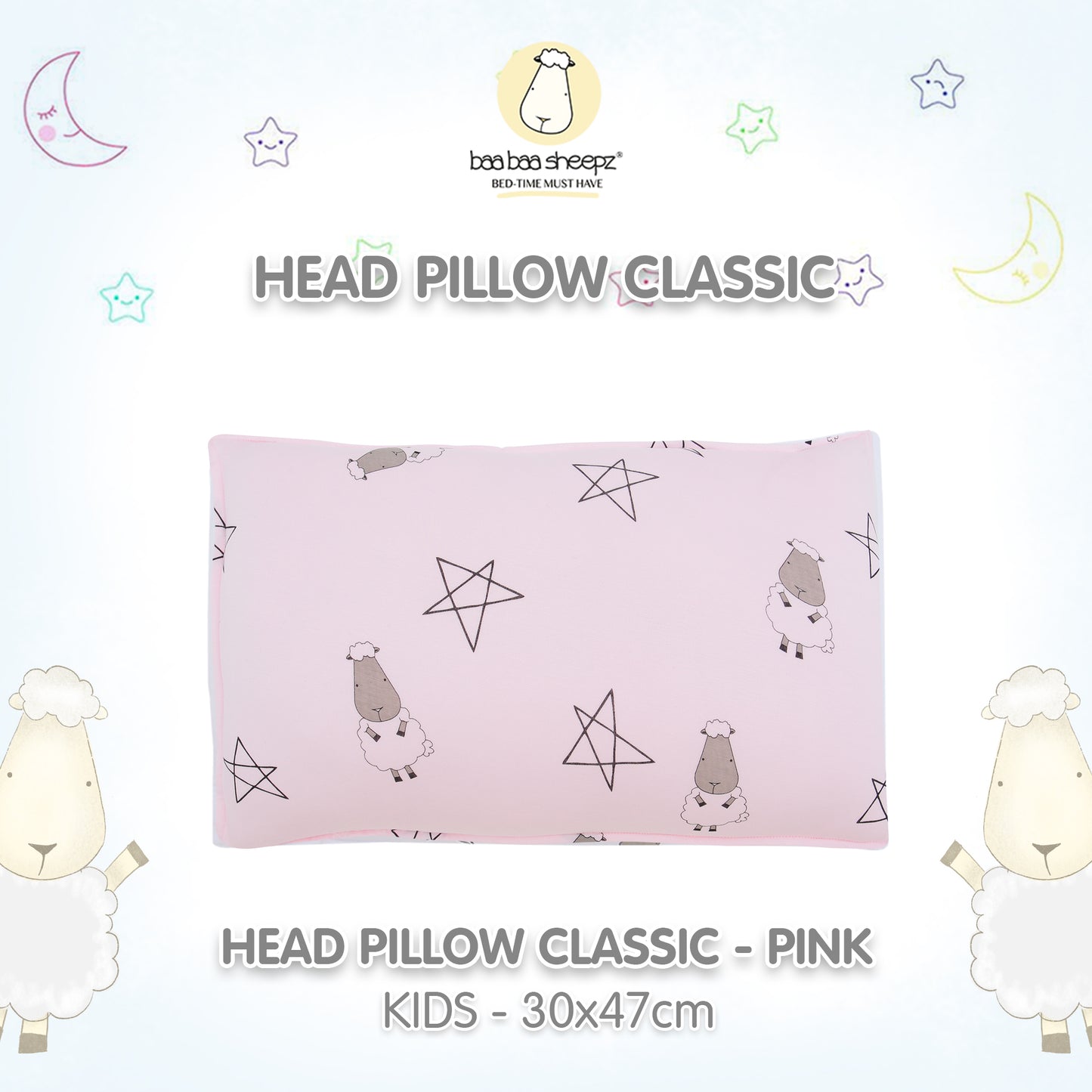 BBS Head Pillow Big Star Sheepz Pink
