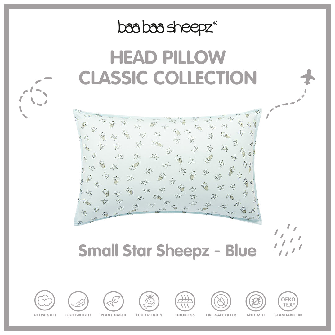 BBS Head Pillow Small Star & Sheepz Blue - Kids