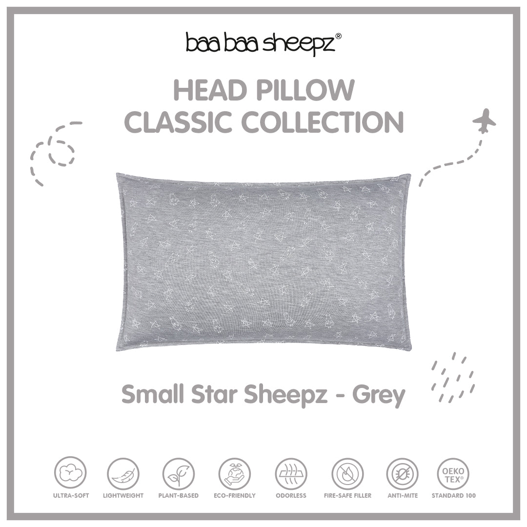 BBS Head Pillow Small Star & Sheepz Grey - Kids