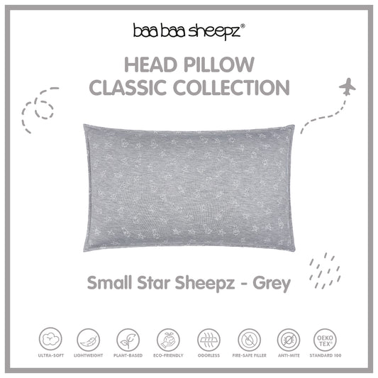BBS Head Pillow Small Star & Sheepz Grey - Kids