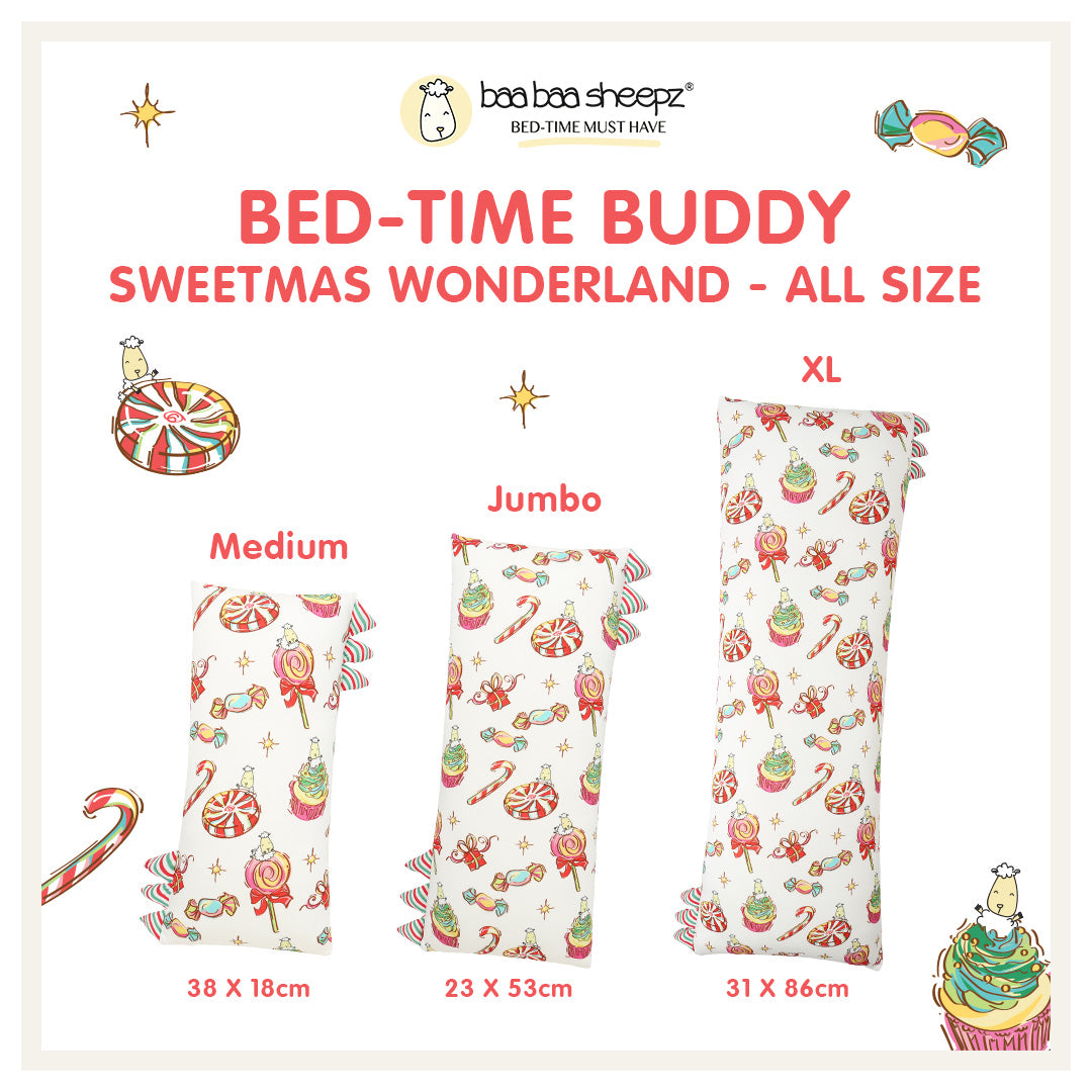 BBS Bedtime Buddy Sweetmas Wonderland White with Stripe tag - Jumbo (size 23x53cm)