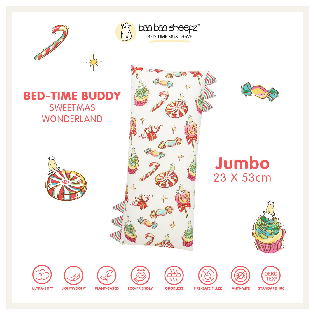 BBS Bedtime Buddy Sweetmas Wonderland White with Stripe tag - Jumbo (size 23x53cm)