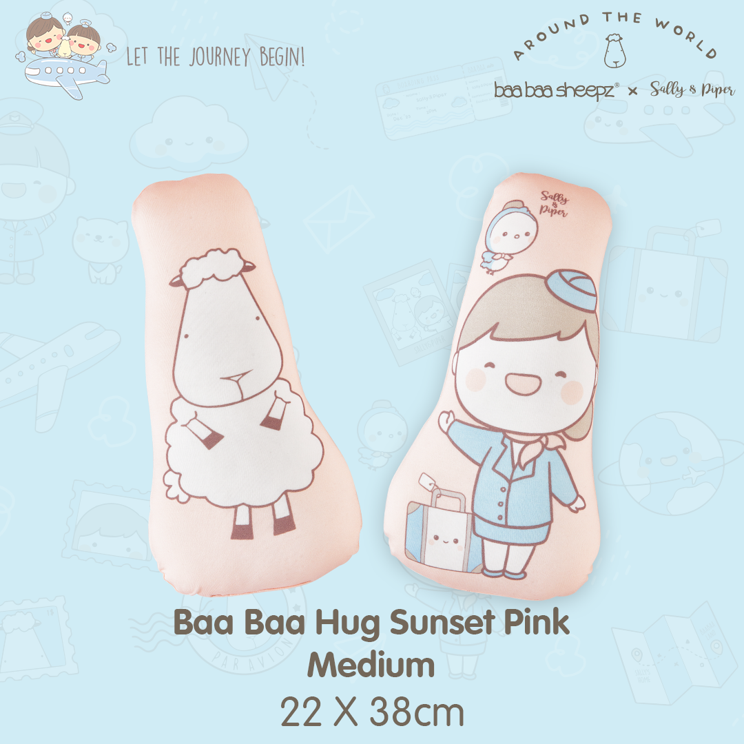 BBS Hug Buddy Baa Baa Sallyandpiper Medium Sunset Pink (size 22x38cm)