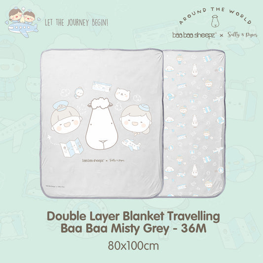 BBS Double Layer Blanket Traveling Sallyandpiper 36M Misty Grey