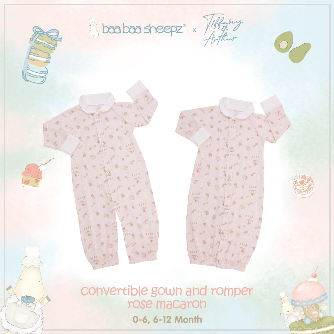 BBS  Convertible Gown & Romper Chef Baa Baa 0-6 Months