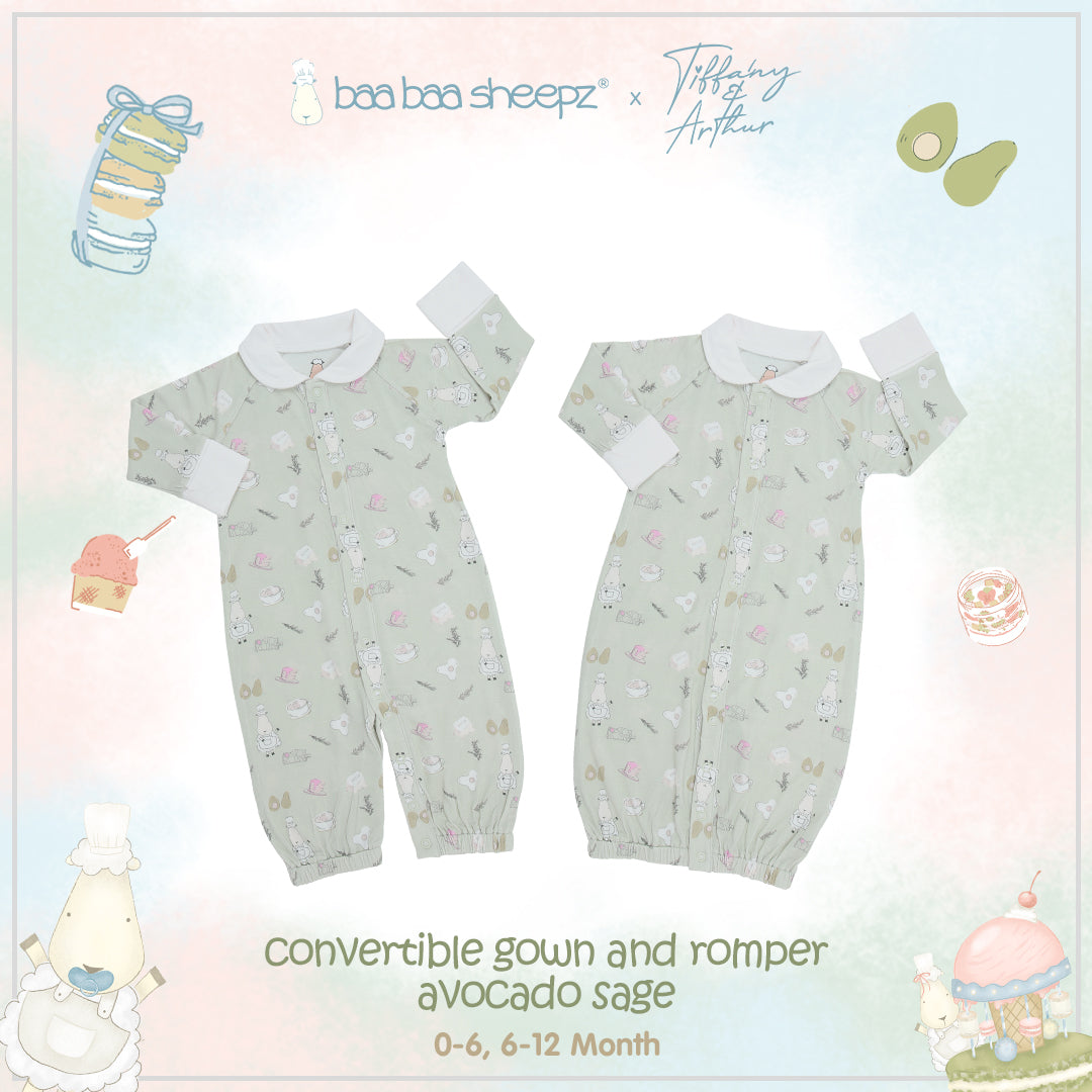 BBS  Convertible Gown & Romper Chef Baa Baa 0-6 Months