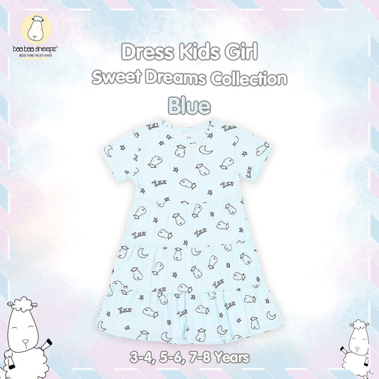 BBS Tiered Dress Sweet Dreams Baa Baa Blue Kids 3–8 Years