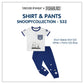 Baabaasheepz X Snoopy Short Sleeve Shirt S32 White + Pants S32 Blue