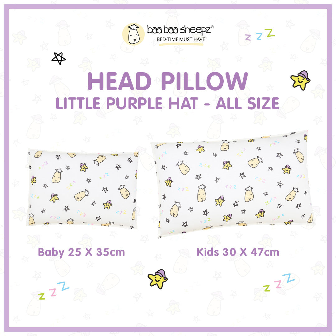 BBS Head Pillow Little Purple Hat A Pearl Kids - 30x47cm