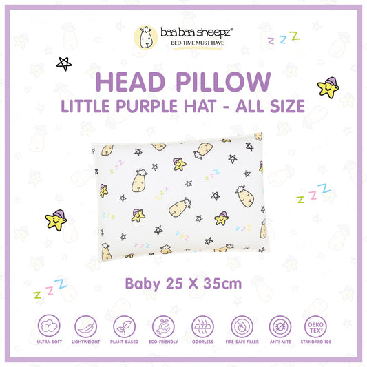 BBS Head Pillow Little Purple Hat A Pearl - Baby 25x35cm