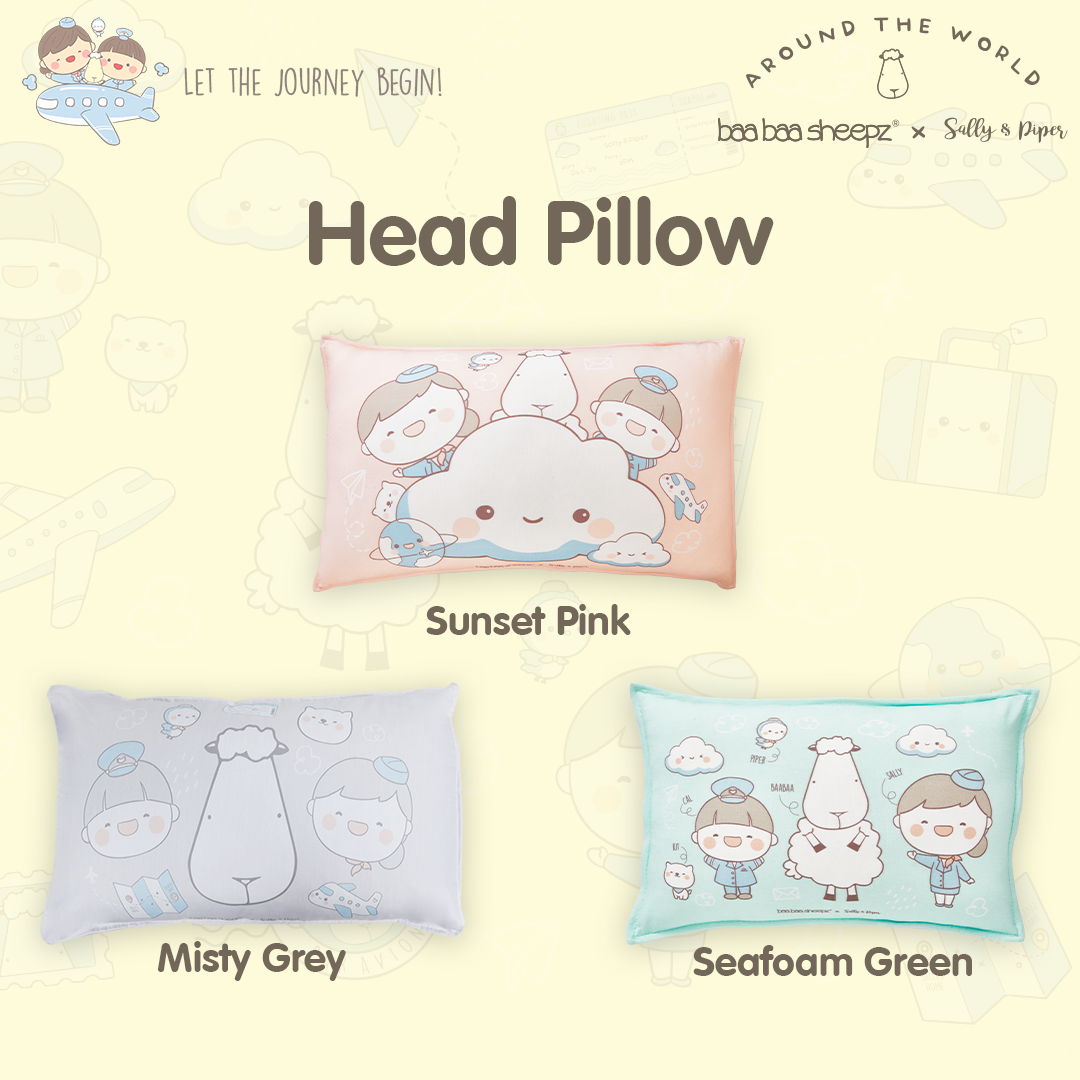 BBS Head Pillow Sallyandpiper Sunset Pink Baby (size 20x30cm)