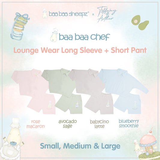 BBS Chef  Kids Long Sleeve Shirt + Shorts Pant Chef Baa Baa