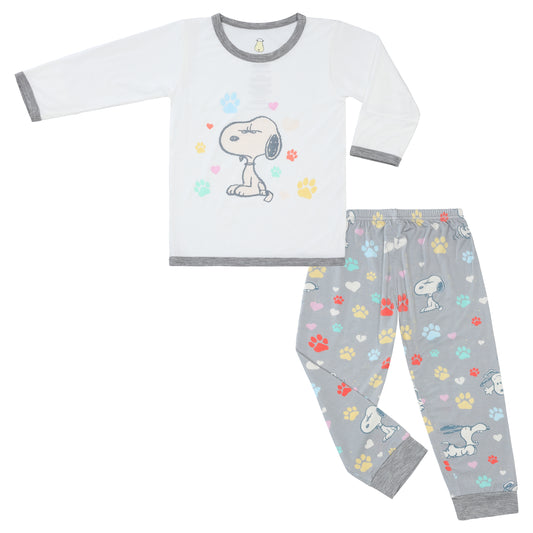 BBS X Snoopy Dreamy Paws Pyjamas Set S03 White + Pants S01 Grey