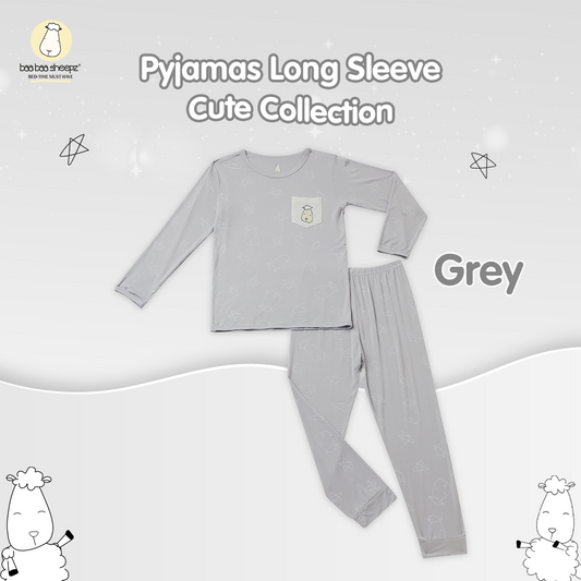 BBS Pyjamas Set Cute Big Star & Head Grey Kids