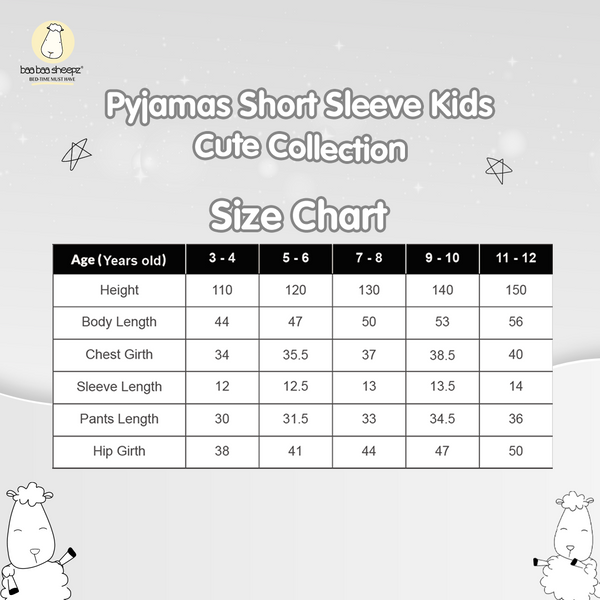 BBS Pyjamas Set Short Sleeve Cute Big Star & Sheepz White Kids