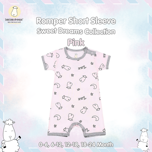 BBS Romper Short Sleeve Sweet Dreams Baa Baa Blue