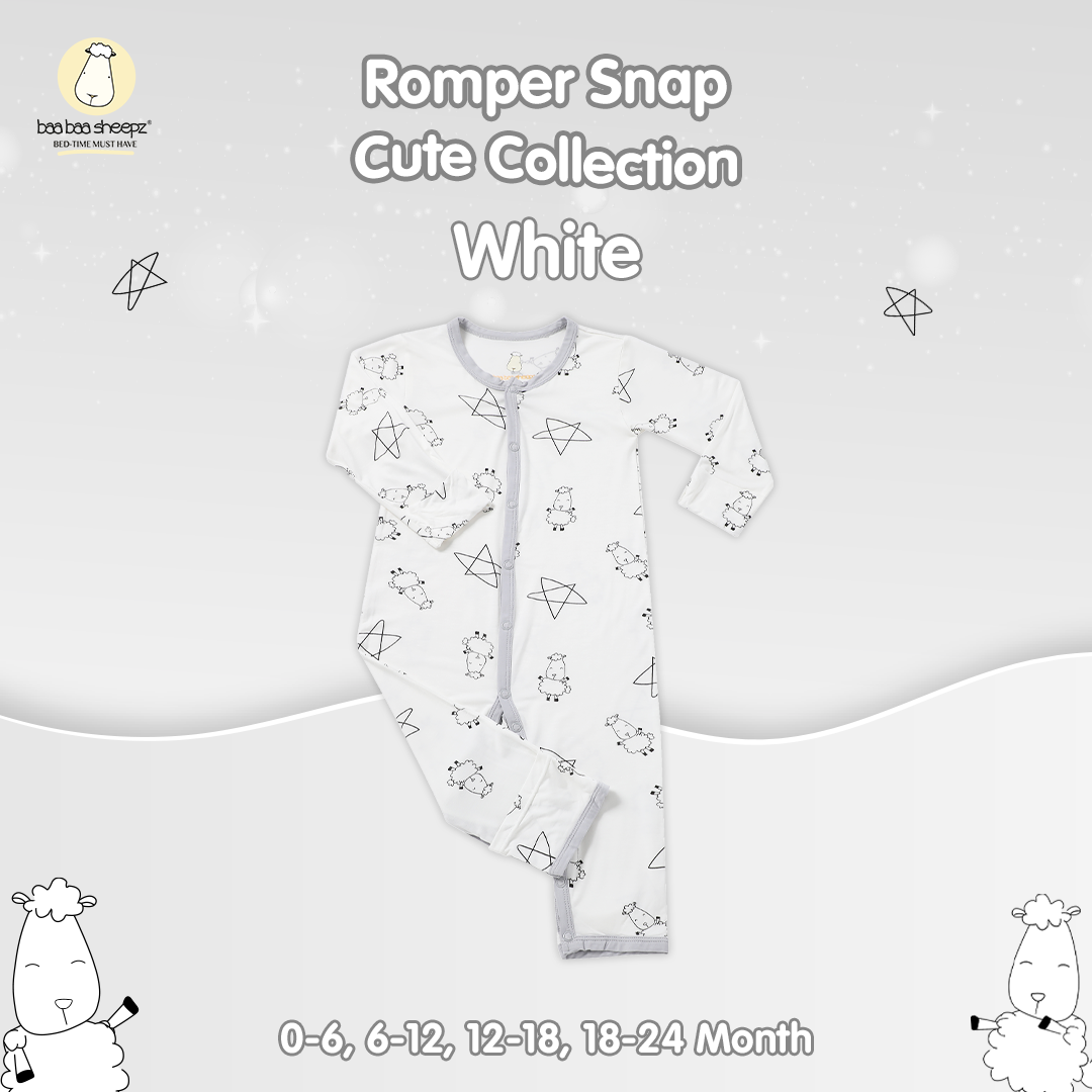 Romper Cute Big Star & Sheepz White