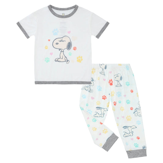 BBS X Snoopy Dreamy Paws Short Sleeve Shirt S03 White + Pants S01 White
