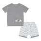 BBS X Snoopy Dreamland Doodles Short Sleeve Shirt S05 Grey + Shorts S02 White