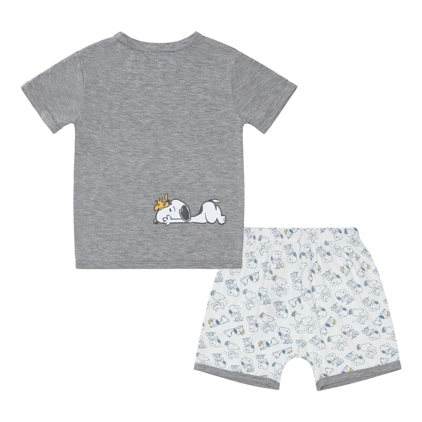 BBS X Snoopy Dreamland Doodles Short Sleeve Shirt S05 Grey + Shorts S02 White