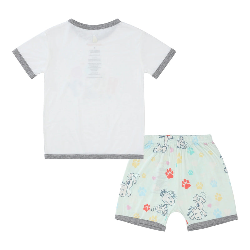 BBS X Snoopy Dreamy Paws Short Sleeve Shirt S06 White + Shorts S01 Green