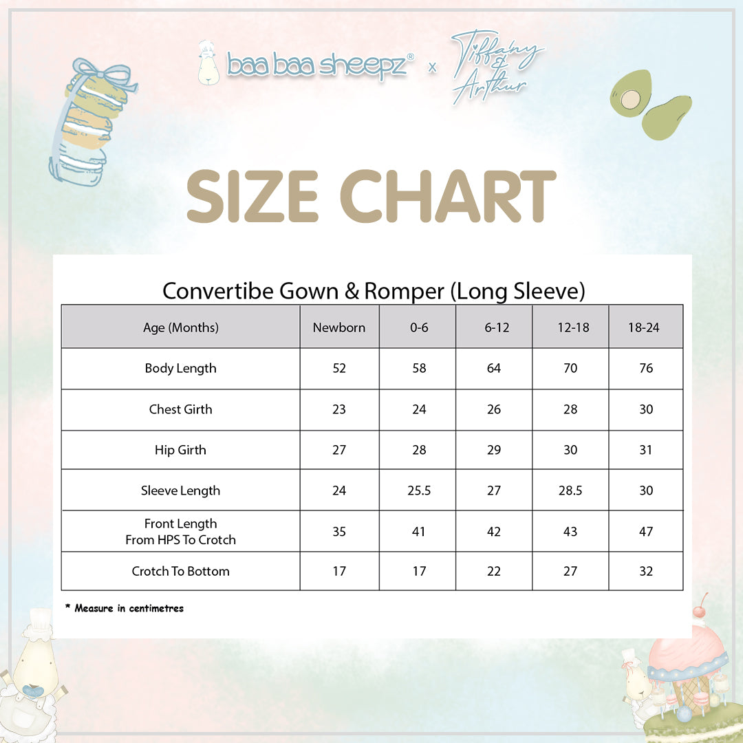 BBS  Convertible Gown & Romper Chef Baa Baa 0-6 Months