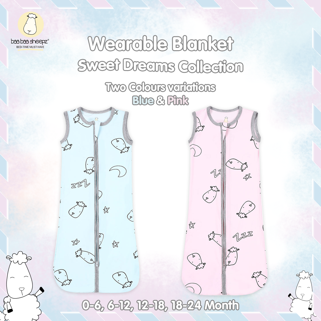 BBS Wearable Blanket Zip Sweet Dreams Baa Baa Blue