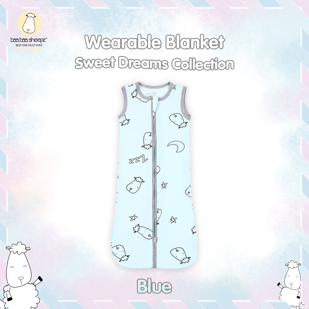 BBS Wearable Blanket Zip Sweet Dreams Baa Baa Blue