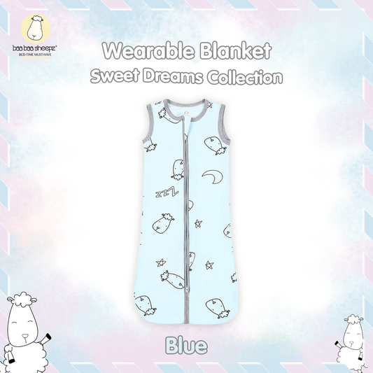 BBS Wearable Blanket Zip Sweet Dreams Baa Baa Blue