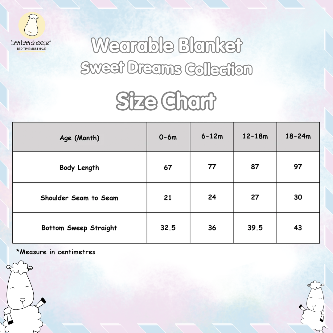 BBS Wearable Blanket Zip Sweet Dreams Baa Baa Blue