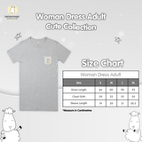 BBS Woman Dress Cute Big Star & Head Grey Adult