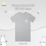 BBS Woman Dress Cute Big Star & Head Grey Adult