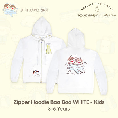 BBS Zipper Hoodie Baa Baa White Sallyandpiper