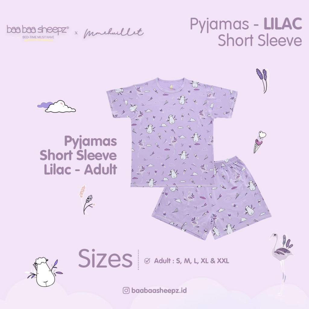 BBS Pyajamas Set Short Sleeve Flamingo Adult